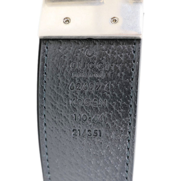GUCCI Square G Buckle Leather Reversible Belt Black 626974 Size 110/44