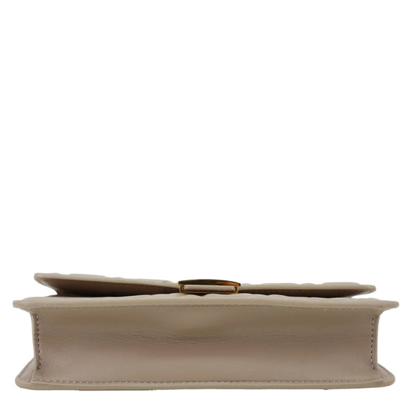 FENDI Baguette FF Embroidered Leather Wallet On Chain Beige