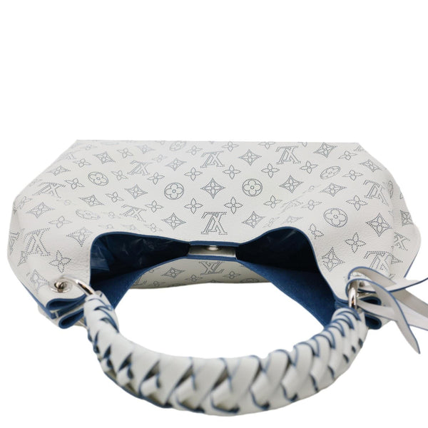 LOUIS VUITTON Carmel Mahina Leather Hobo Bag White