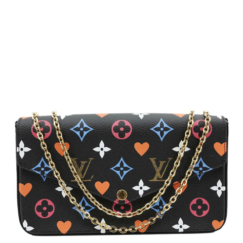 LOUIS VUITTON Pochette Felicie Game On Canvas Crossbody Bag Multicolor