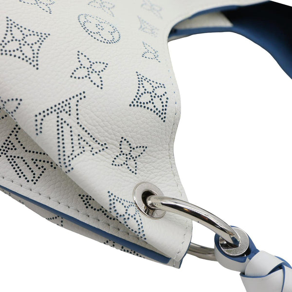 LOUIS VUITTON Carmel Mahina Leather Hobo Bag White