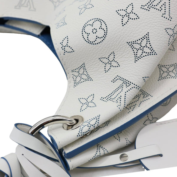 LOUIS VUITTON Carmel Mahina Leather Hobo Bag White