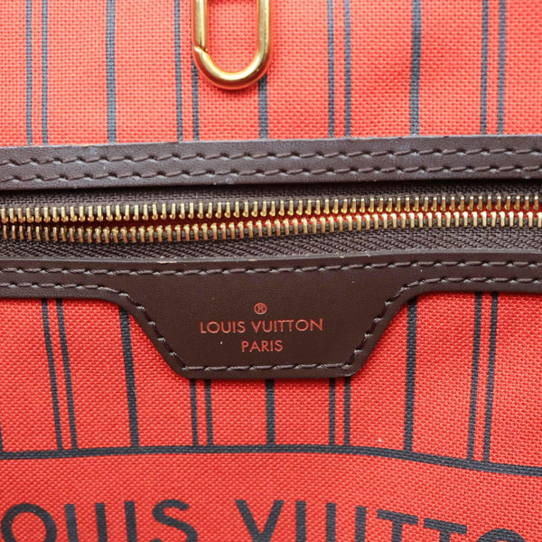 LOUIS VUITTON Neverfull GM Damier Ebene Tote Bag Brown