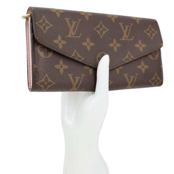 LOUIS VUITTON Sarah Monogram Canvas Wallet Brown