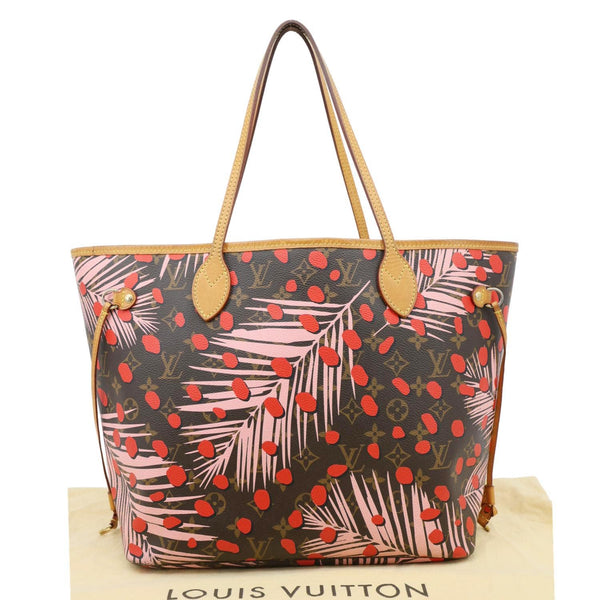 LOUIS VUITTON Neverfull MM Jungle Dots Monogram Canvas Tote Bag Brown