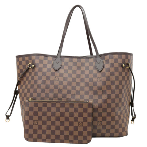 LOUIS VUITTON Neverfull GM Damier Ebene Tote Bag Brown
