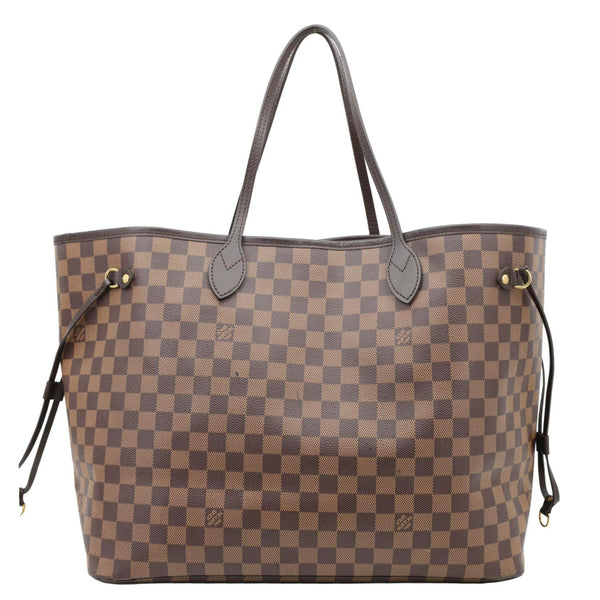 LOUIS VUITTON Neverfull GM Damier Ebene Tote Bag Brown