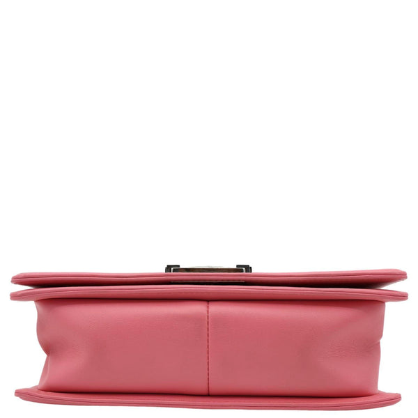 CHANEL Boy Flap Old Medium Chevron Leather Crossbody Bag Pink