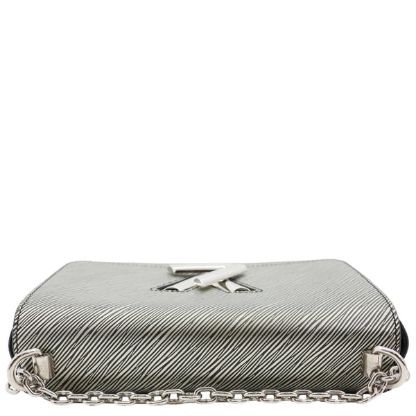 LOUIS VUITTON Twist MM Epi Leather Chain Shoulder Bag Silver
