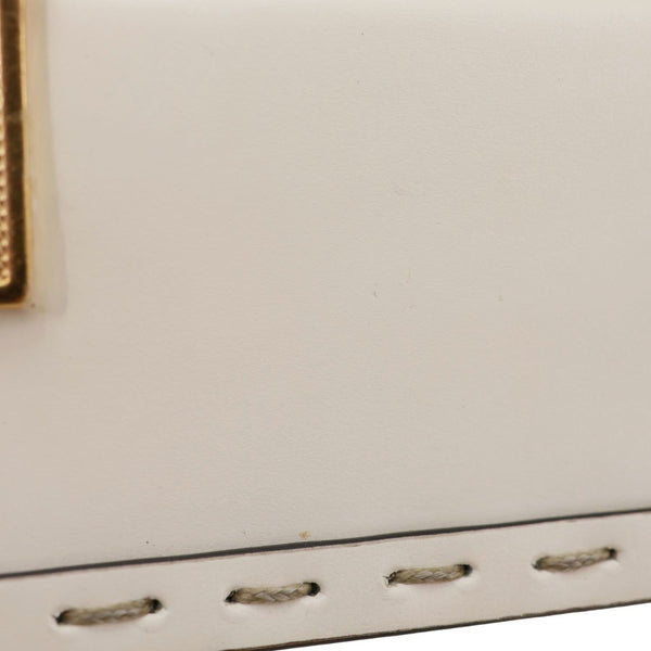FENDI Sunshine Medium Leather Shopper Tote Bag Cream