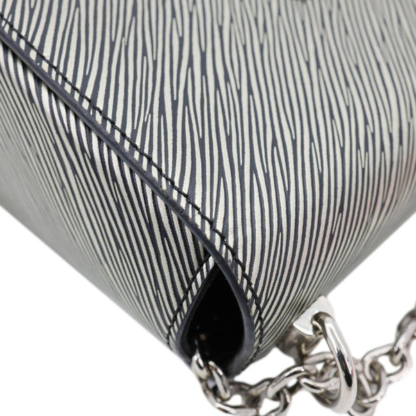LOUIS VUITTON Twist MM Epi Leather Chain Shoulder Bag Silver