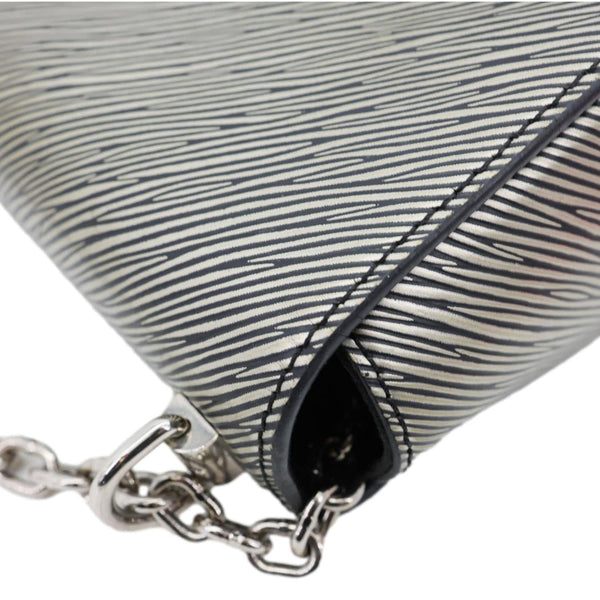 LOUIS VUITTON Twist MM Epi Leather Chain Shoulder Bag Silver