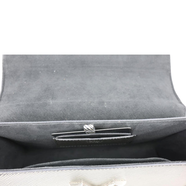 LOUIS VUITTON Twist MM Epi Leather Chain Shoulder Bag Silver