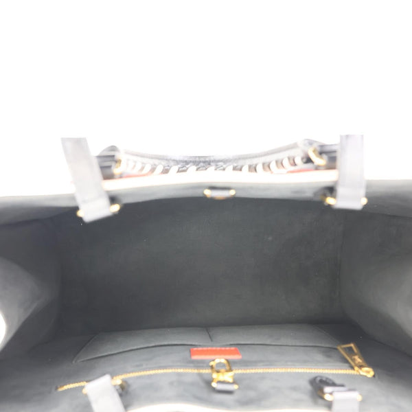 LOUIS VUITTON Onthego GM Crafty Monogram Empreinte Leather Shoulder Bag Cream