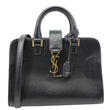 YVES SAINT LAURENT Cabas Baby Calfskin Leather Tote Shoulder Bag Black