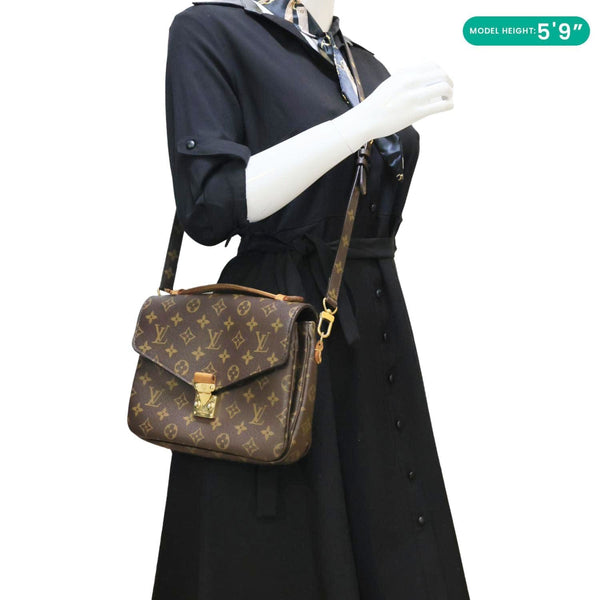LOUIS VUITTON Metis Pochette Monogram Canvas Crossbody Bag Brown