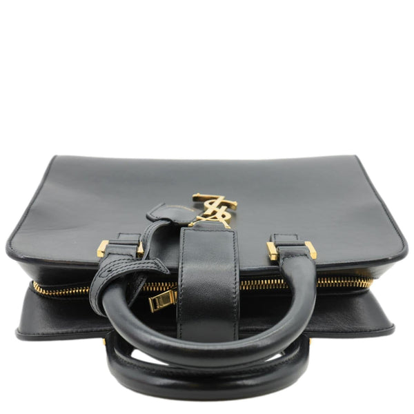 YVES SAINT LAURENT Cabas Baby Calfskin Leather Tote Shoulder Bag Black