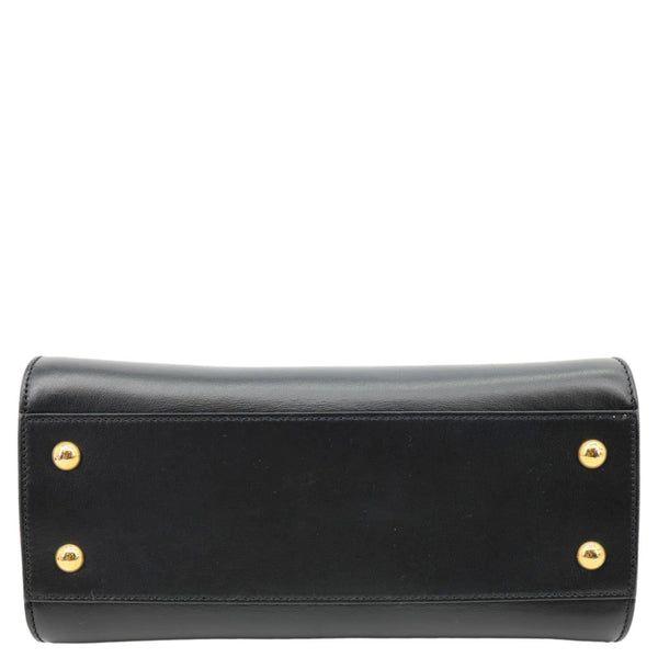 YVES SAINT LAURENT Cabas Baby Calfskin Leather Tote Shoulder Bag Black