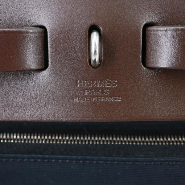 HERMES Herbag 31 PM Canvas Tote Shoulder Bag Black
