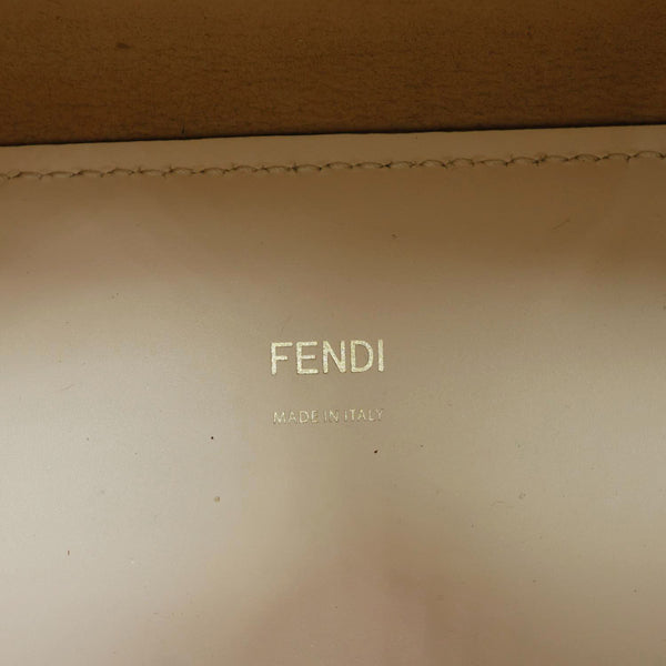 FENDI Sunshine Medium Leather Shopper Tote Bag Cream