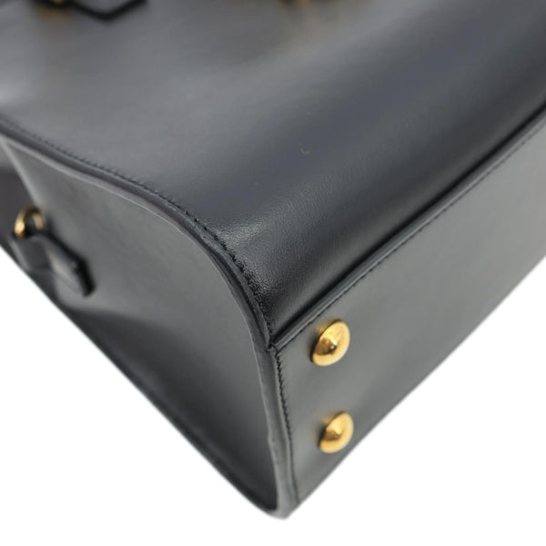 YVES SAINT LAURENT Cabas Baby Calfskin Leather Tote Shoulder Bag Black
