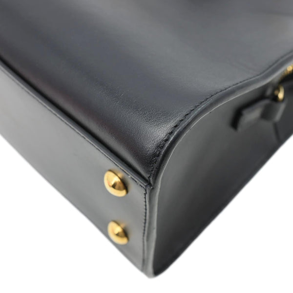 YVES SAINT LAURENT Cabas Baby Calfskin Leather Tote Shoulder Bag Black