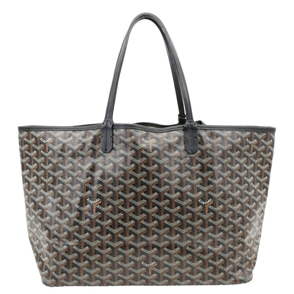 GOYARD Saint Louis PM Chevron Print Canvas Tote Bag Black