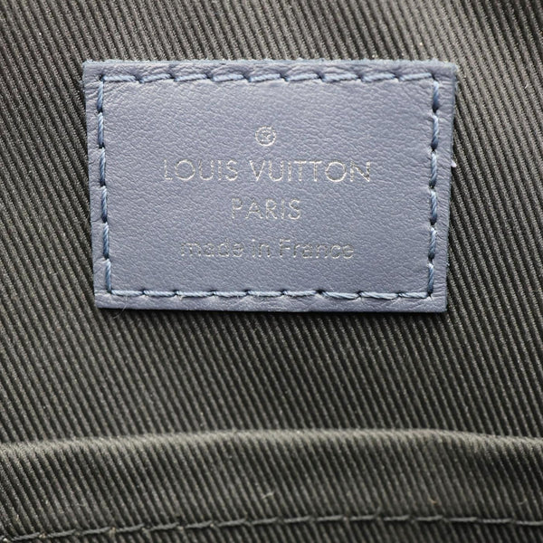 LOUIS VUITTON Duo Monogram Shadow Leather Shoulder Bag Navy Blue