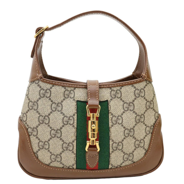 GUCCI Jackie 1961 Mini GG Supreme Canvas Hobo Shoulder Bag Brown 637092