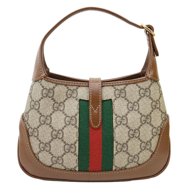 GUCCI Jackie 1961 Mini GG Supreme Canvas Hobo Shoulder Bag Brown 637092