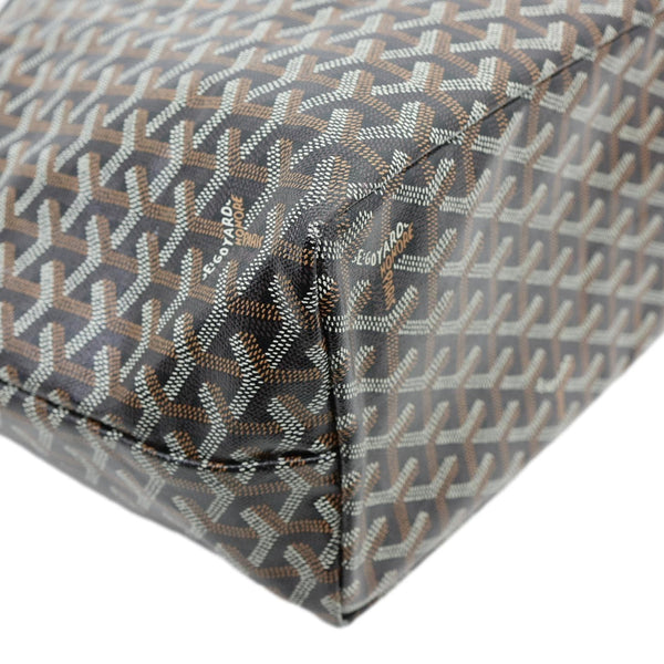 GOYARD Saint Louis PM Chevron Print Canvas Tote Bag Black