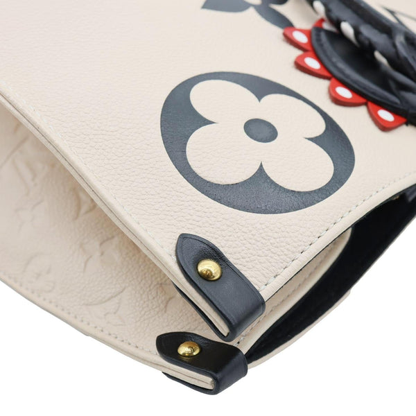 LOUIS VUITTON Onthego GM Crafty Monogram Empreinte Leather Shoulder Bag Cream