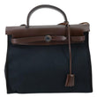 HERMES Herbag 31 PM Canvas Tote Shoulder Bag Black