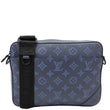 LOUIS VUITTON Duo Monogram Shadow Leather Shoulder Bag Navy Blue