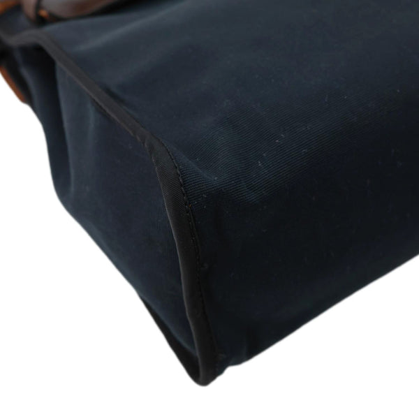 HERMES Herbag 31 PM Canvas Tote Shoulder Bag Black