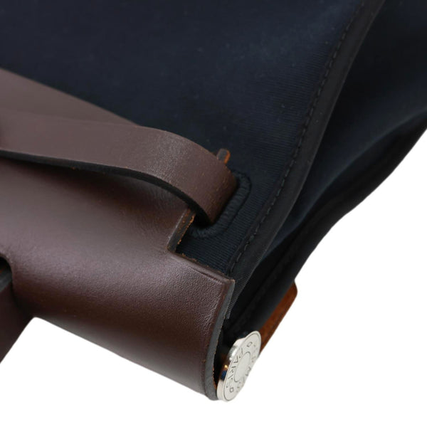 HERMES Herbag 31 PM Canvas Tote Shoulder Bag Black