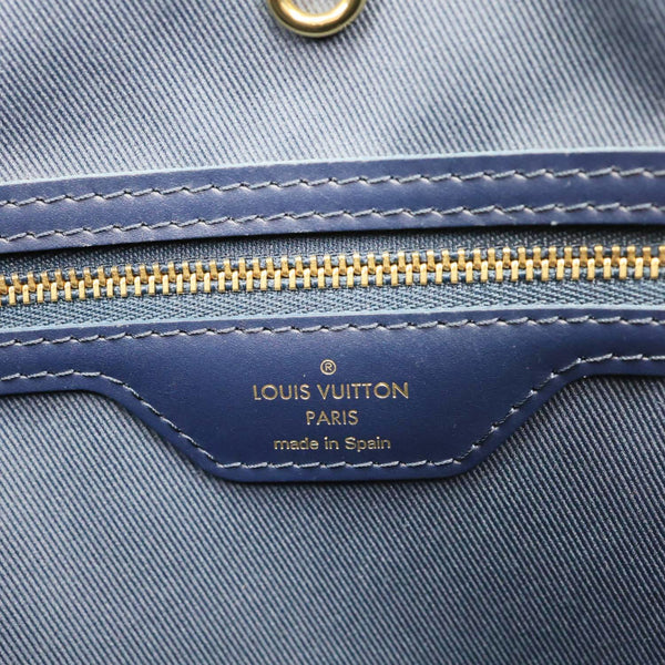 LOUIS VUITTON Neverfull MM Monoglam Jacquard Tote Bag Navy Blue