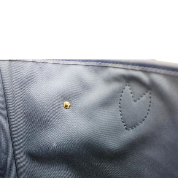 LOUIS VUITTON Neverfull MM Monoglam Jacquard Tote Bag Navy Blue