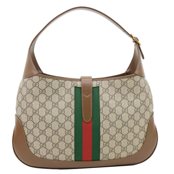 GUCCI Jackie 1961 Medium GG Monogram Canvas Crossbody Bag Beige 636710