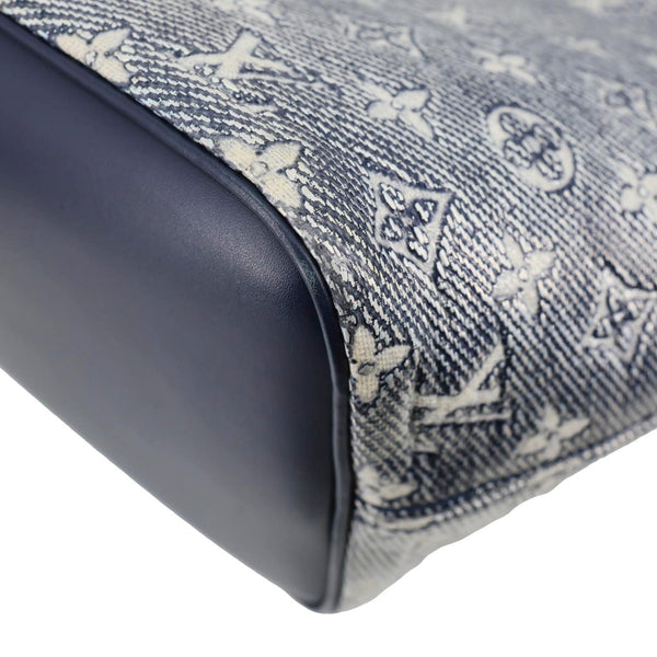 LOUIS VUITTON Neverfull MM Monoglam Jacquard Tote Bag Navy Blue