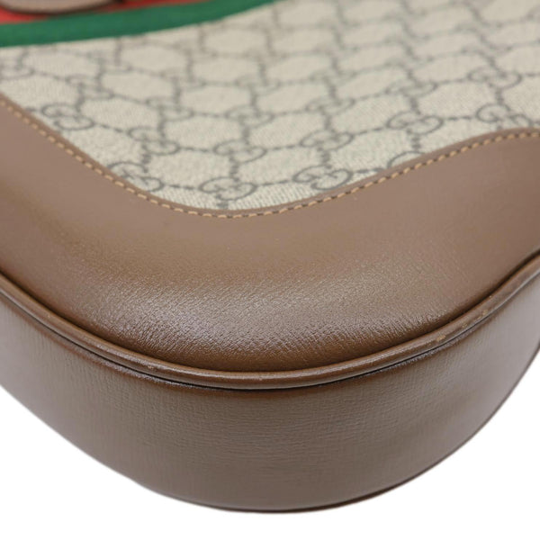 GUCCI Jackie 1961 Medium GG Monogram Canvas Crossbody Bag Beige 636710