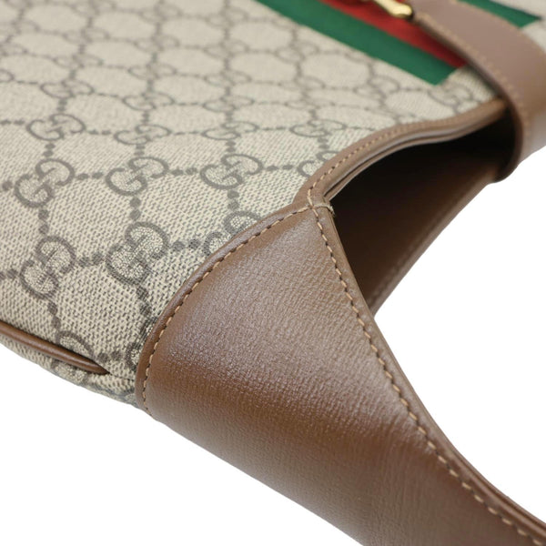GUCCI Jackie 1961 Medium GG Monogram Canvas Crossbody Bag Beige 636710