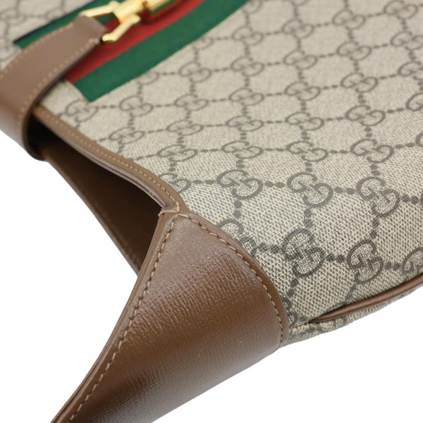 GUCCI Jackie 1961 Medium GG Monogram Canvas Crossbody Bag Beige 636710