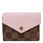 LOUIS VUITTON Zoe Damier Ebene Wallet Rose Ballerine