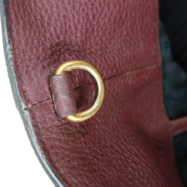 PRADA Vitello Daino Pebbled Calfskin Leather Shopping Tote Bag Burgundy