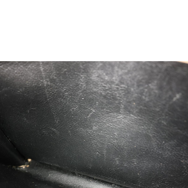 YVES SAINT LAURENT Envelope Grain De Poudre Chevron Leather Wallet On Chain Beige