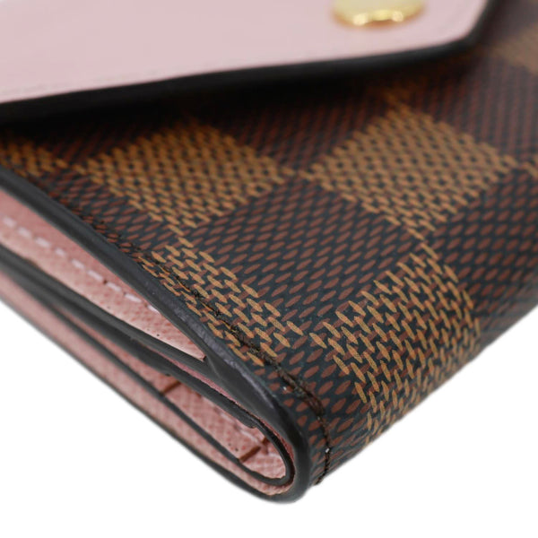 LOUIS VUITTON Zoe Damier Ebene Wallet Rose Ballerine