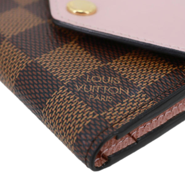 LOUIS VUITTON Zoe Damier Ebene Wallet Rose Ballerine