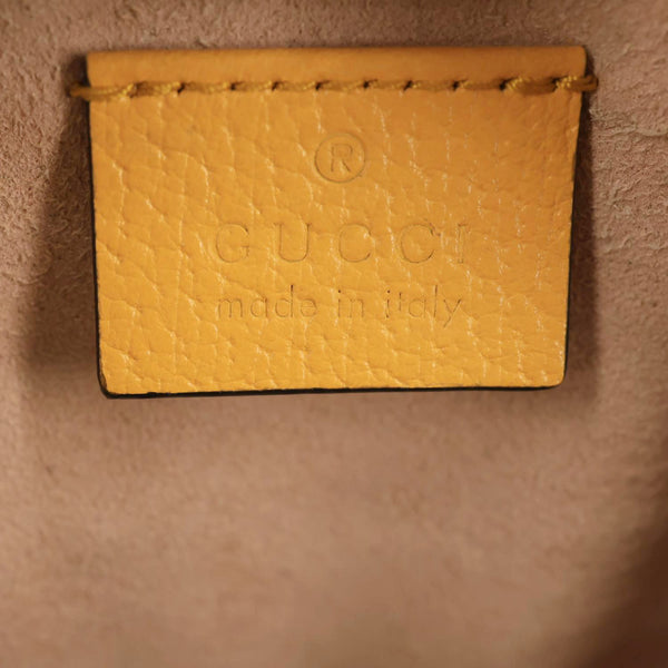 GUCCI Ophidia Mini Flora GG Round Supreme Monogram Web Crossbody Bag Yellow 550618