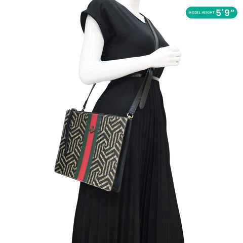 GUCCI Caleido GG Supreme Web Canvas Crossbody Bag Black 429004